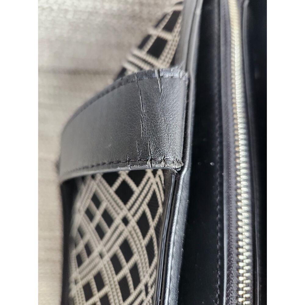 Love Moschino Black & White Knit Geometric Knit Fabric PU Tote Handbag Pre-owned - Picture 10 of 15